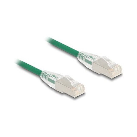 Delock - Sítový kabel - RJ-45 (M) do RJ-45 (M) - 1 m - 4.9 mm - U/FTP - CAT 6a - neobsahuje halogen, tenký, zakrivená západka
