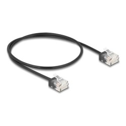 Delock - Patch kabel - RJ-45 (M) krátký do RJ-45 (M) krátký - 50 cm - 2.6 mm - UTP - CAT 6 - lisovaný, ultra-tenký - cerná