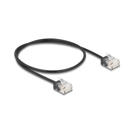 Delock - Patch kabel - RJ-45 (M) krátký do RJ-45 (M) krátký - 50 cm - 2.6 mm - UTP - CAT 6 - lisovaný, ultra-tenký - cerná