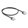 Delock - Patch kabel - RJ-45 (M) krátký do RJ-45 (M) krátký - 50 cm - 2.6 mm - UTP - CAT 6 - lisovaný, ultra-tenký - cerná
