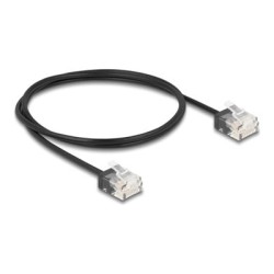 Delock - Patch kabel - RJ-45 (M) krátký do RJ-45 (M) krátký - 1 m - 2.6 mm - UTP - CAT 6 - ultra-tenký - cerná