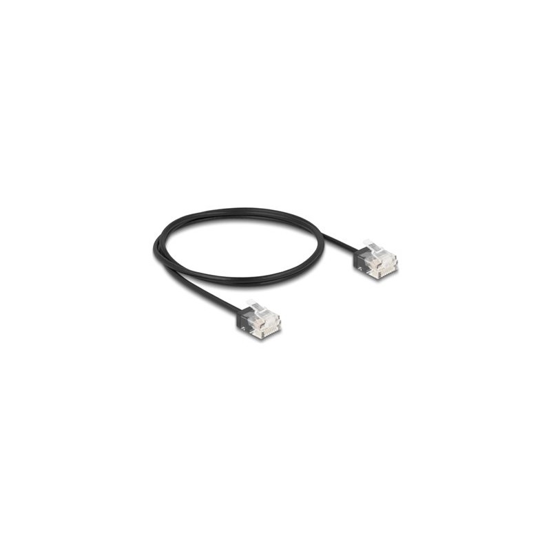 Delock - Patch kabel - RJ-45 (M) krátký do RJ-45 (M) krátký - 1 m - 2.6 mm - UTP - CAT 6 - ultra-tenký - cerná