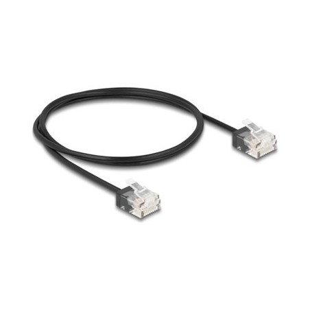 Delock - Patch kabel - RJ-45 (M) krátký do RJ-45 (M) krátký - 1 m - 2.6 mm - UTP - CAT 6 - ultra-tenký - cerná
