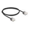 Delock - Patch kabel - RJ-45 (M) krátký do RJ-45 (M) krátký - 1 m - 2.6 mm - UTP - CAT 6 - ultra-tenký - cerná