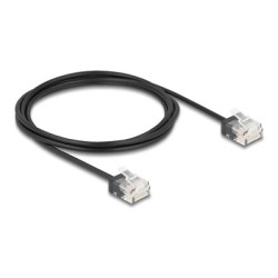 Delock - Patch kabel - RJ-45 (M) krátký do RJ-45 (M) krátký - 2 m - 2.6 mm - UTP - CAT 6 - lisovaný, ultra-tenký - cerná