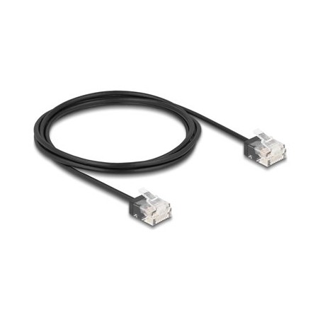 Delock - Patch kabel - RJ-45 (M) krátký do RJ-45 (M) krátký - 2 m - 2.6 mm - UTP - CAT 6 - lisovaný, ultra-tenký - cerná