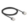 Delock - Patch kabel - RJ-45 (M) krátký do RJ-45 (M) krátký - 2 m - 2.6 mm - UTP - CAT 6 - lisovaný, ultra-tenký - cerná