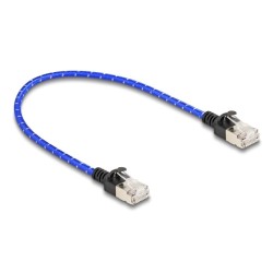 Delock - Sítový kabel - RJ-45 (M) do RJ-45 (M) - 30 cm - 4.1 mm - U/FTP - CAT 6a - provedení bez hrbolku, tenký, opletený