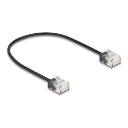 Delock - Patch kabel - RJ-45 (M) krátký do RJ-45 (M) krátký - 30 cm - 2.6 mm - UTP - CAT 6 - lisovaný, ultra-tenký - cerná