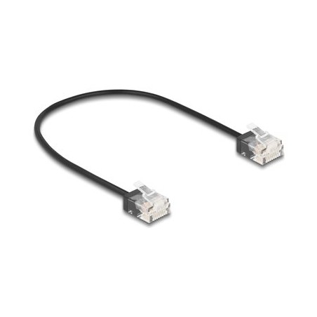 Delock - Patch kabel - RJ-45 (M) krátký do RJ-45 (M) krátký - 30 cm - 2.6 mm - UTP - CAT 6 - lisovaný, ultra-tenký - cerná