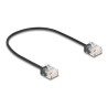 Delock - Patch kabel - RJ-45 (M) krátký do RJ-45 (M) krátký - 30 cm - 2.6 mm - UTP - CAT 6 - lisovaný, ultra-tenký - cerná