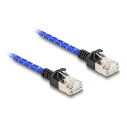 Delock - Sítový kabel - RJ-45 (M) do RJ-45 (M) - 5 m - 4.1 mm - U/FTP - CAT 6a - provedení bez hrbolku, tenký, opletený povrch