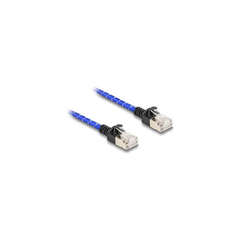 Delock - Sítový kabel - RJ-45 (M) do RJ-45 (M) - 5 m - 4.1 mm - U/FTP - CAT 6a - provedení bez hrbolku, tenký, opletený povrch
