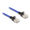 Delock - Sítový kabel - RJ-45 (M) do RJ-45 (M) - 5 m - 4.1 mm - U/FTP - CAT 6a - provedení bez hrbolku, tenký, opletený povrch