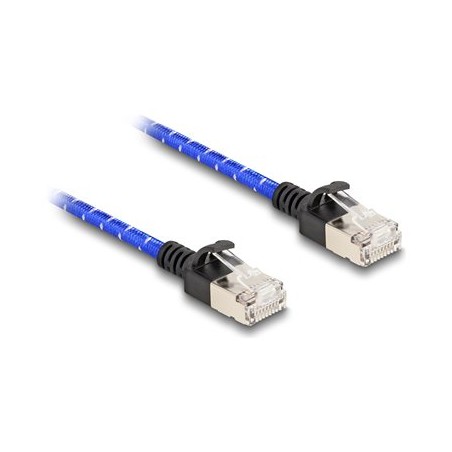 Delock - Sítový kabel - RJ-45 (M) do RJ-45 (M) - 2 m - 4.1 mm - U/FTP - CAT 6a - provedení bez hrbolku, tenký, opletený povrch