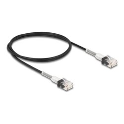 Delock - Patch kabel - RJ-45 (M) do RJ-45 (M) - 1 m - 3 mm - UTP - CAT 6a - neobsahuje halogen, lisovaný, tenký - cerná
