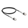 Delock - Patch kabel - RJ-45 (M) do RJ-45 (M) - 1 m - 3 mm - UTP - CAT 6a - neobsahuje halogen, lisovaný, tenký - cerná