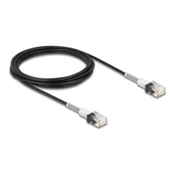 Delock - Patch kabel - RJ-45 (M) do RJ-45 (M) - 3 m - 3 mm - UTP - CAT 6a - neobsahuje halogen, lisovaný, tenký - cerná