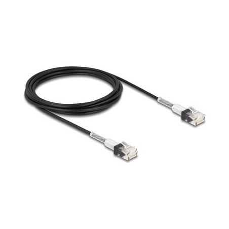Delock - Patch kabel - RJ-45 (M) do RJ-45 (M) - 3 m - 3 mm - UTP - CAT 6a - neobsahuje halogen, lisovaný, tenký - cerná