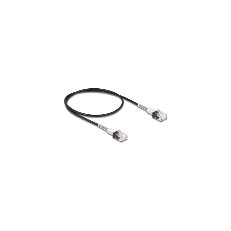 Delock - Patch kabel - RJ-45 (M) do RJ-45 (M) - 50 cm - 3 mm - UTP - CAT 6a - neobsahuje halogen, lisovaný, tenký - cerná