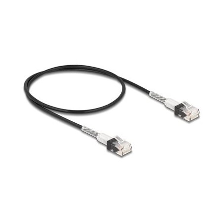 Delock - Patch kabel - RJ-45 (M) do RJ-45 (M) - 50 cm - 3 mm - UTP - CAT 6a - neobsahuje halogen, lisovaný, tenký - cerná