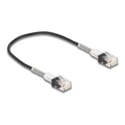 Delock - Patch kabel - RJ-45 (M) do RJ-45 (M) - 30 cm - 3 mm - UTP - CAT 6a - neobsahuje halogen, lisovaný, tenký - cerná
