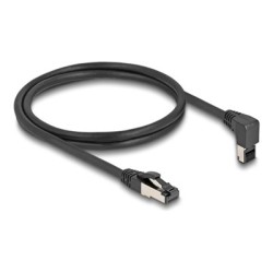 Delock - Sítový kabel - RJ-45 (M) zahnutý nahoru do RJ-45 (M) rovné - 1 m - 6.2 mm - S/FTP - CAT 8.1 - bootovaný, neobsahuje