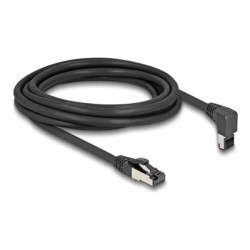 Delock - Patch kabel - RJ-45 (M) zahnutý nahoru do RJ-45 (M) rovné - 3 m - 6.2 mm - S/FTP - CAT 8.1 - neobsahuje halogen
