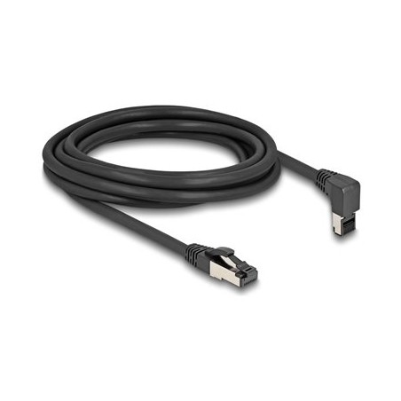 Delock - Patch kabel - RJ-45 (M) zahnutý nahoru do RJ-45 (M) rovné - 3 m - 6.2 mm - S/FTP - CAT 8.1 - neobsahuje halogen