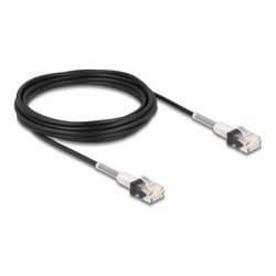 Delock - Patch kabel - RJ-45 (M) do RJ-45 (M) - 5 m - 3 mm - UTP - CAT 6a - neobsahuje halogen, lisovaný, tenký - cerná
