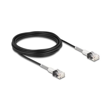 Delock - Patch kabel - RJ-45 (M) do RJ-45 (M) - 5 m - 3 mm - UTP - CAT 6a - neobsahuje halogen, lisovaný, tenký - cerná
