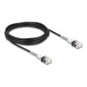 Delock - Patch kabel - RJ-45 (M) do RJ-45 (M) - 5 m - 3 mm - UTP - CAT 6a - neobsahuje halogen, lisovaný, tenký - cerná