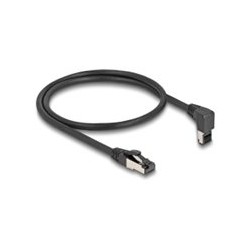 Delock - Patch kabel - RJ-45 (M) zahnutý nahoru do RJ-45 (M) rovné - 0.5 m - 6.2 mm - S/FTP - CAT 8.1 - neobsahuje halogen