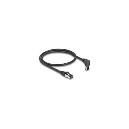 Delock - Patch kabel - RJ-45 (M) zahnutý nahoru do RJ-45 (M) rovné - 0.5 m - 6.2 mm - S/FTP - CAT 8.1 - neobsahuje halogen