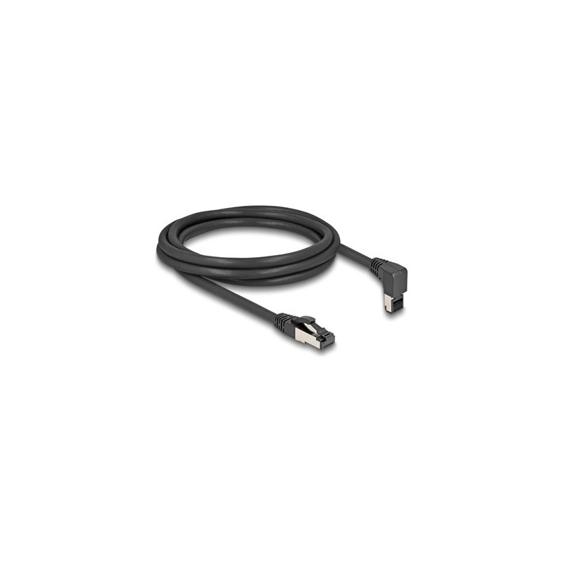 Delock - Patch kabel - RJ-45 (M) zahnutý nahoru do RJ-45 (M) rovné - 2 m - 6.2 mm - S/FTP - CAT 8.1 - neobsahuje halogen