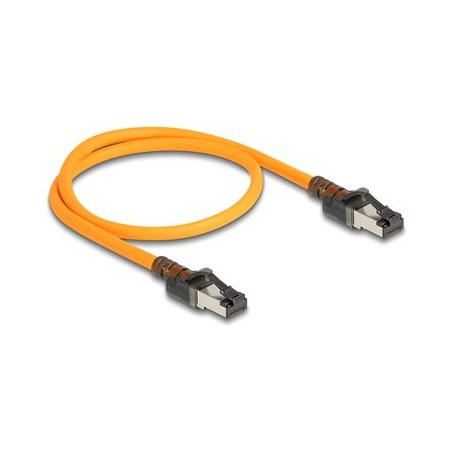 Delock - Patch kabel - RJ-45 (M) do RJ-45 (M) - 50 cm - 6.2 mm - S/FTP - CAT 6a - bootovaný, neobsahuje halogen, provedení bez