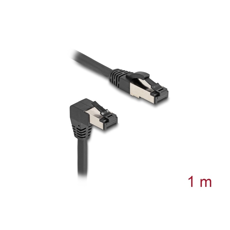 Delock - Patch kabel - RJ-45 (M) dolu zahnutý do RJ-45 (M) prímý, bez zacvaknutí - 1 m - 6.2 mm - S/FTP - CAT 8.1 - neobsahuje