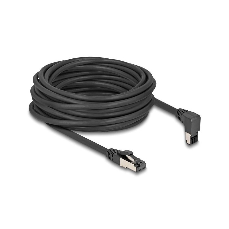 Delock - Patch kabel - RJ-45 (M) zahnutý nahoru do RJ-45 (M) rovné - 10 m - 6.2 mm - S/FTP - CAT 8.1 - neobsahuje halogen