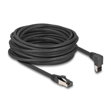 Delock - Patch kabel - RJ-45 (M) zahnutý nahoru do RJ-45 (M) rovné - 10 m - 6.2 mm - S/FTP - CAT 8.1 - neobsahuje halogen