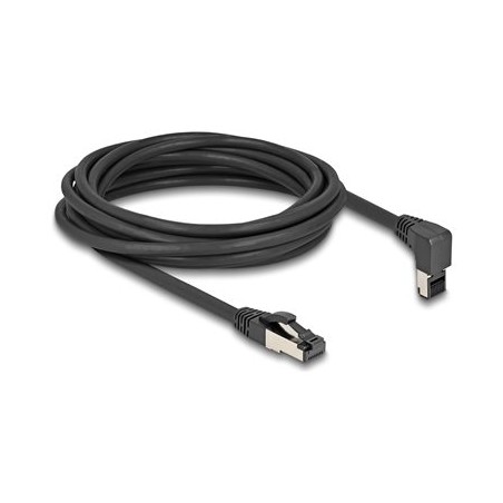 Delock - Patch kabel - RJ-45 (M) zahnutý nahoru do RJ-45 (M) prímý, bez zacvaknutí - 5 m - 6.2 mm - S/FTP - CAT 8.1