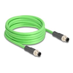 Delock - Sítový kabel - 4 piny M12 (M) do 4 piny M12 (M) - 5 m - 6.5 mm - SF/UTP - D-kódovaný - zelená