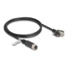 Delock - Sítový kabel - 8pinový M12-A (F) do RJ-45 (M) šroubovací - 1 m - 6.8 mm - FTP - CAT 5e - lisovaný, licna, A-kódované