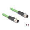 Delock - Sítový kabel - 4 piny M12-D (M) do 4 piny M12-D (M) - 1 m - 6.5 mm - SF/UTP - zelená