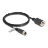 Delock - Sítový kabel - 8kolíkový M12 (F) do RJ-45 (F) šroubovací - 1 m - 6.8 mm - FTP - CAT 5e - A-kódované - cerná
