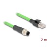 Delock - Sítový kabel - 4 piny M12 (M) do RJ-45 (M) - 2 m - 6.5 mm - SF/UTP - D-kódovaný - zelená