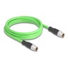 Delock - Sítový kabel - 8kolíkový M12 (M) do 8kolíkový M12 (F) - 2 m - 6.8 mm - SF/UTP - X-kódovaný - zelená