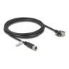 Delock - Sítový kabel - 4 piny M12-D (F) do RJ-45 (M) - 3 m - 6.8 mm - FTP - CAT 5e - krídlové šrouby - cerná
