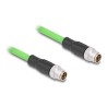 Delock - Sítový kabel - 8 pin M12-X (M) do 8 pin M12-X (M) - 1 m - 6.8 mm - SF/UTP - zelená