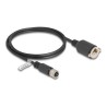 Delock - Sítový kabel - 4 piny M12-D (F) do RJ-45 (F) šroubovací - 1 m - 6.8 mm - FTP - CAT 5e - lisovaný, licna - cerná
