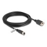 Delock - Sítový kabel - 4 piny M12 (F) do RJ-45 (F) šroubovací - 5 m - 6.8 mm - FTP - CAT 5e - cerná